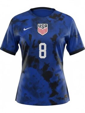 Nike USA #8 McKennie Blue Tie-Dye Soccer Jersey with Black Accents